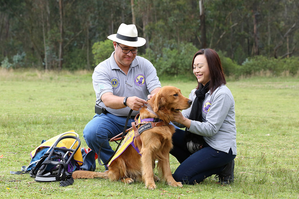 Valeria Chung y Francisco Larrea preparan a Max, para continuar con su entrenamiento para convertirse en perro guía.